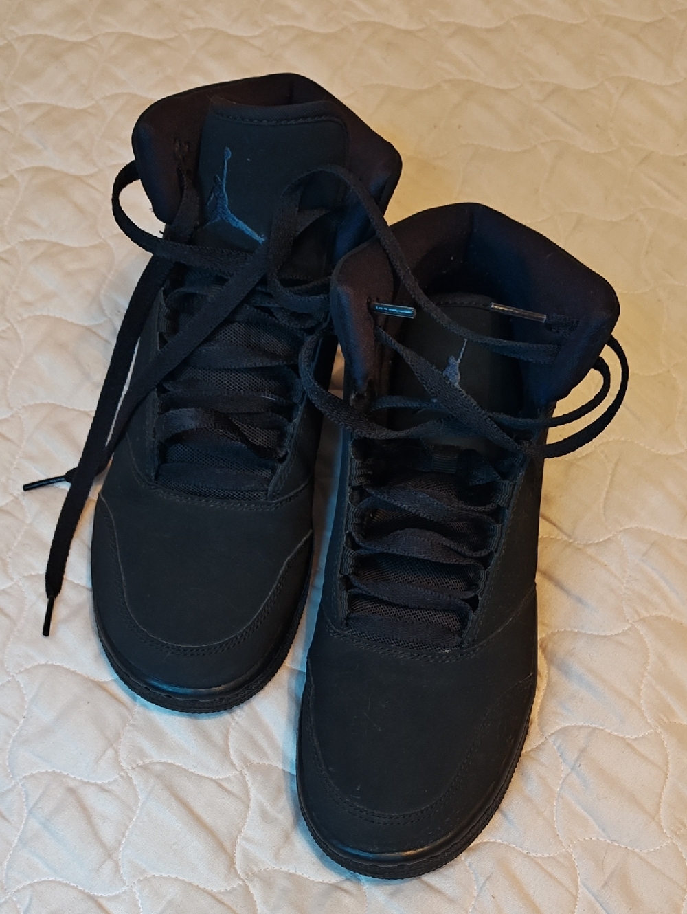 Jordan Black Mid-Top Sneakers with Subtle Jumpman Accent